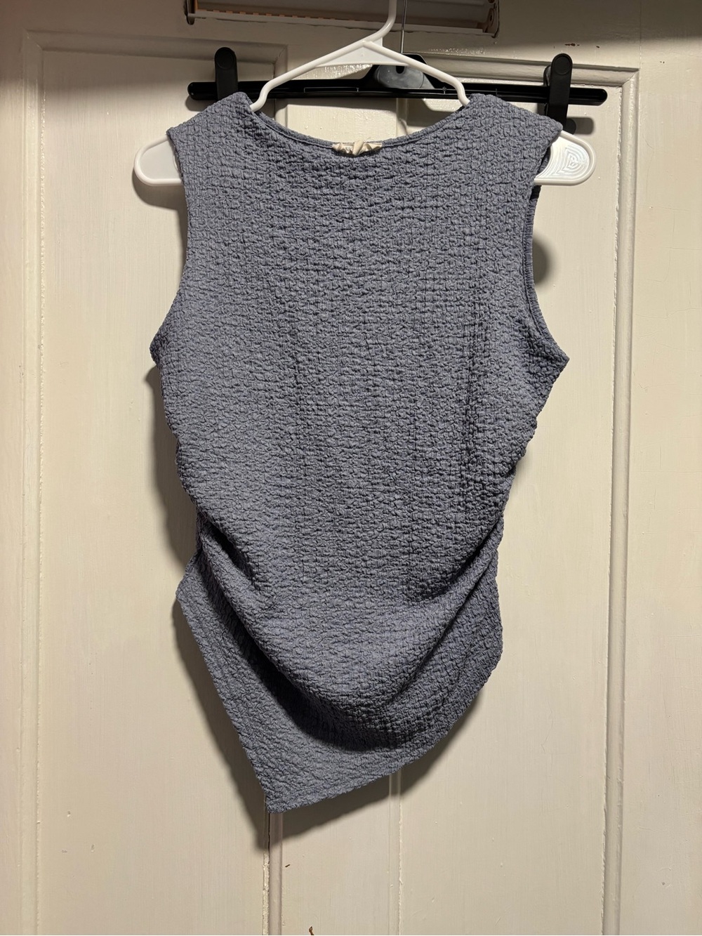 Textured Sleeveless Tank Top in Light Slate Blue